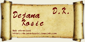 Dejana Kosić vizit kartica